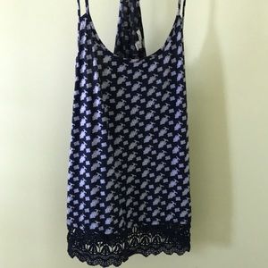 Tank top with crochet bottom